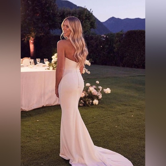 House of CB Dresses House Of Cb Esmee Ivory Draped Strapless Bridal